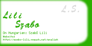 lili szabo business card
