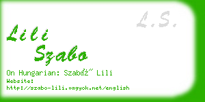 lili szabo business card